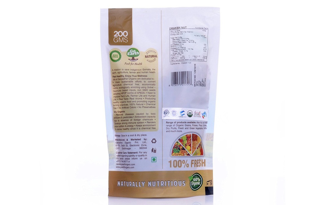 Go Earth Organic Raisin    Pack  200 grams